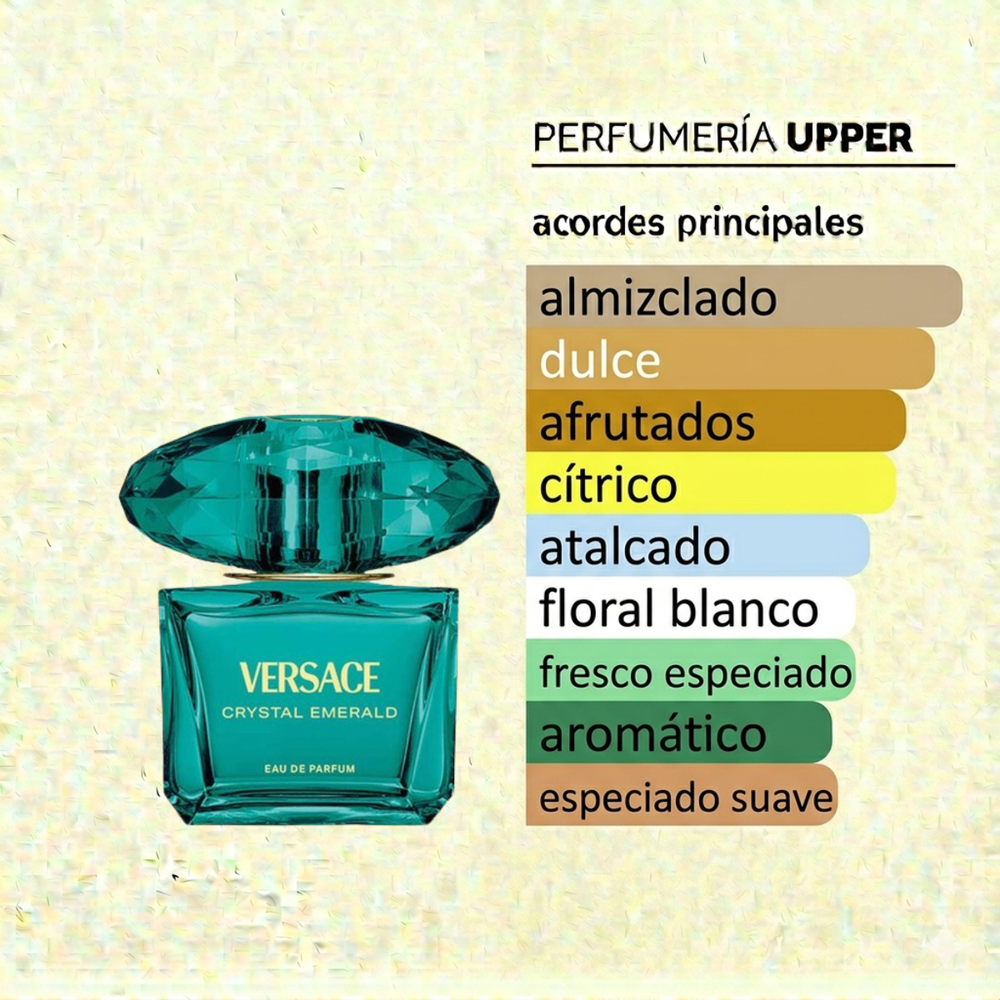 Notas olfativas de Versace Crystal Emerald original mujer. Encuéntralo en Perfumería Upper