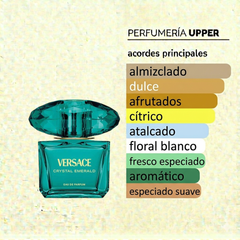 Notas olfativas de Versace Crystal Emerald original mujer. Encuéntralo en Perfumería Upper