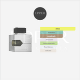 Notas olfativas de Al Haramain L'Aventure Eau de Parfum con limón, bergamota, jazmín, pachulí, almizcle y ámbar