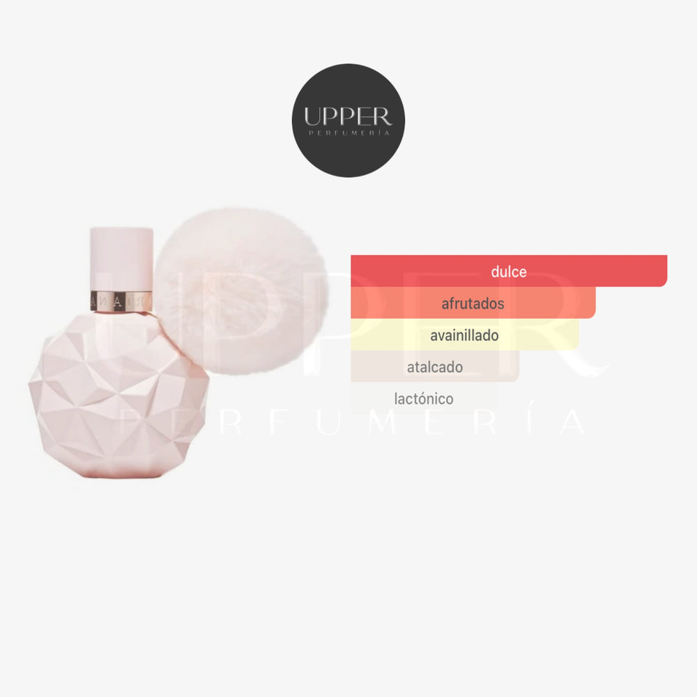 Notas olfativas de Ariana Grande Sweet Like Candy Eau de Parfum con mora, pera, crema batida, malvavisco, vainilla y almizcle