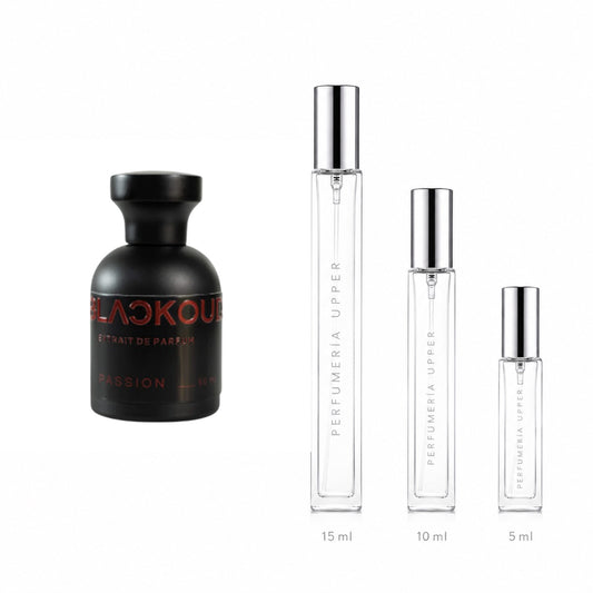 Notas olfativas de Blackoud Passion Extrait de Parfum con naranja, frutas tropicales, carambola, cuero, rosa, oud y caramelo