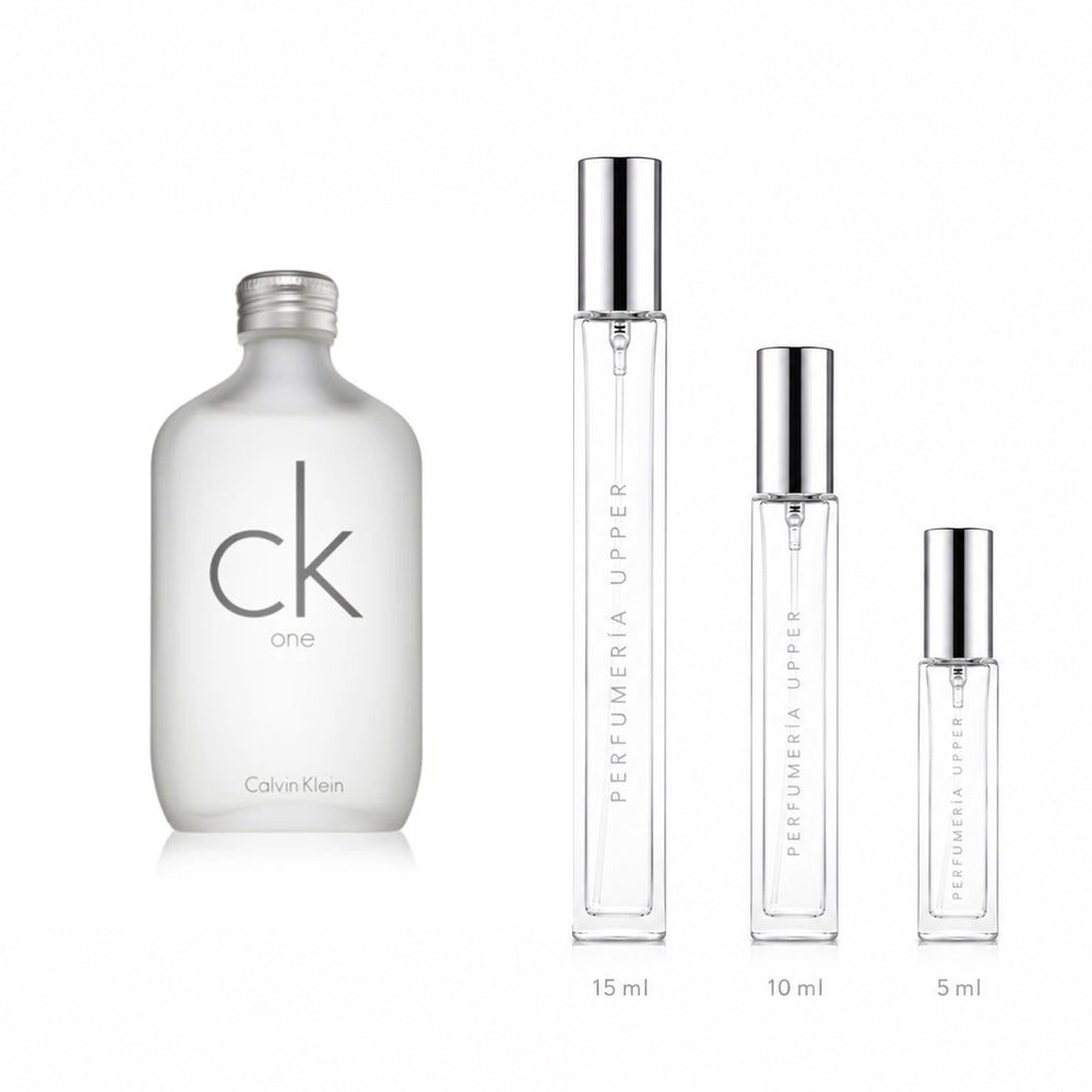 Notas olfativas Calvin Klein CK One Unisex bergamota cardamomo piña papaya jazmín violeta rosa almizcle y ámbar