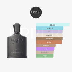 Notas olfativas de Creed Green Irish Tweed Eau de Parfum con iris, verbena, hoja de violeta y sándalo