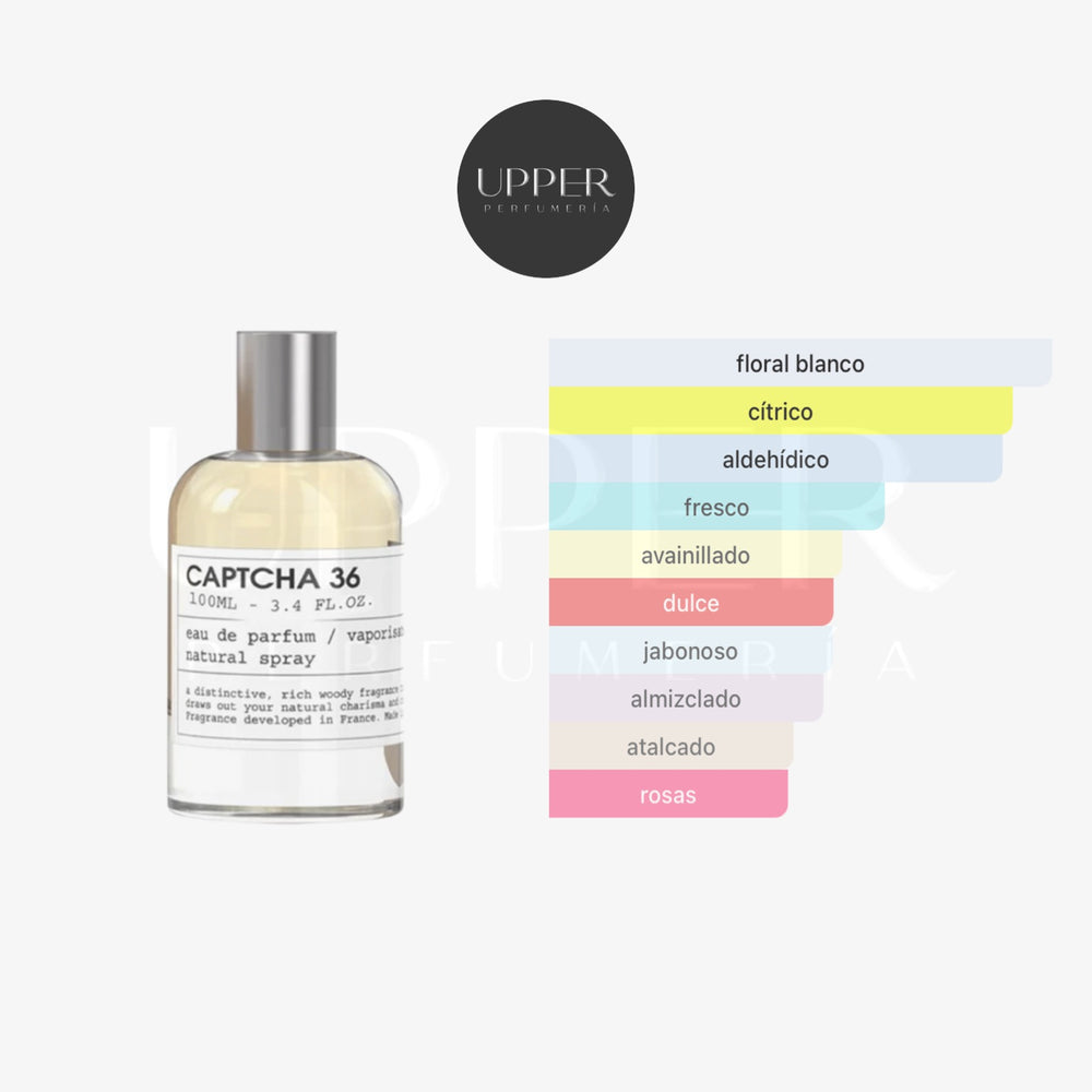 Notas olfativas de Emper Captcha 36 Eau de Parfum con higo, té matcha, cedro y vetiver