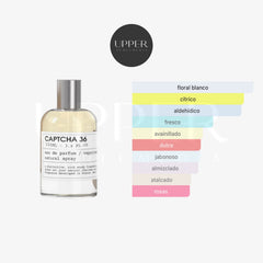 Notas olfativas de Emper Captcha 36 Eau de Parfum con higo, té matcha, cedro y vetiver