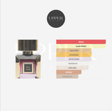 Notas olfativas de Korbaj Rose Sands Extrait De Parfum unisex con rosa, azafrán, ámbar y maderas en Colombia