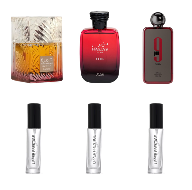 Set arabes para hombre de los perfumes arabes mas vendidos en decants de 5, 10 y 15 ml
