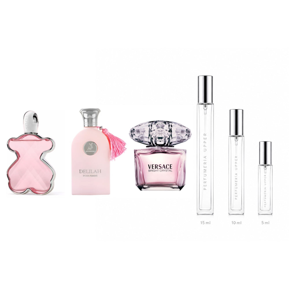 Set Decants Uso Diario Mujer con perfumes originales en presentaciones de 5 ml, 10 ml y 15 ml