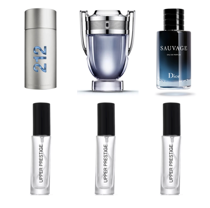 Set infaltables para hombre que puedes probar en decants de 5, 10 y 15 ml. llevalos a donde quieras! 