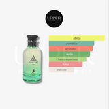 Notas olfativas de Jean Lowe Vibe unisex. Descubre su aroma fresco, moderno y versátil. Encuéntralo en Perfumería Upper.
