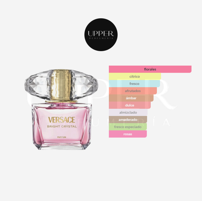 Notas olfativas de Versace Bright Crystal Parfum mujer. Encuéntralo en Perfumería Upper.
