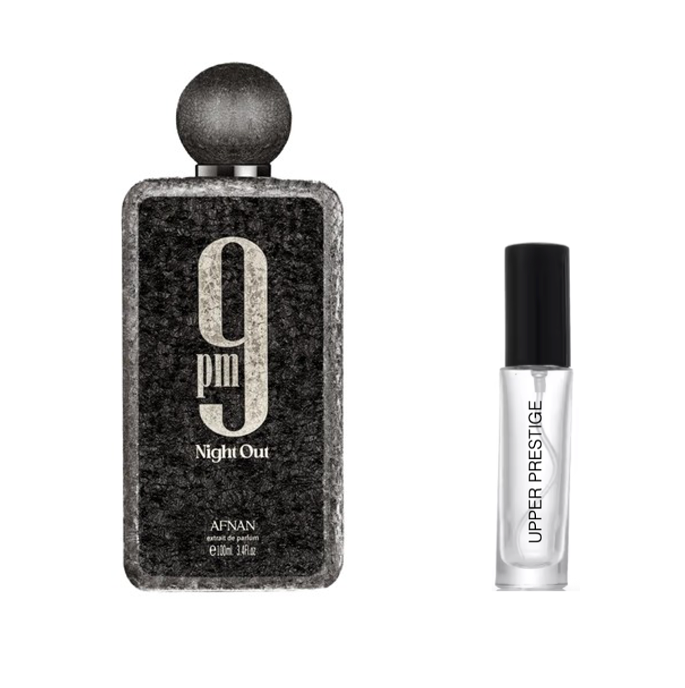 Afnan 9 PM Night Oud decant 5 ml original Perfumería Upper