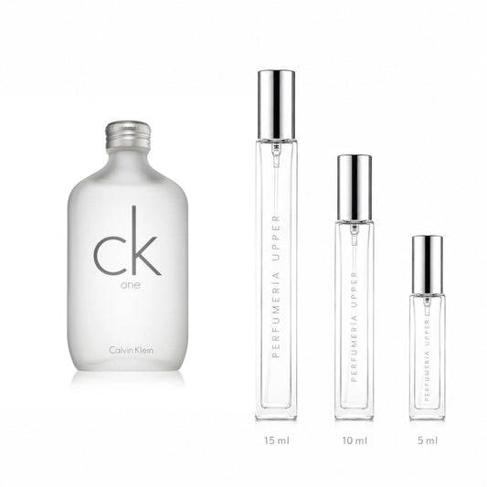 Notas olfativas Calvin Klein CK One Unisex bergamota cardamomo piña papaya jazmín violeta rosa almizcle y ámbar