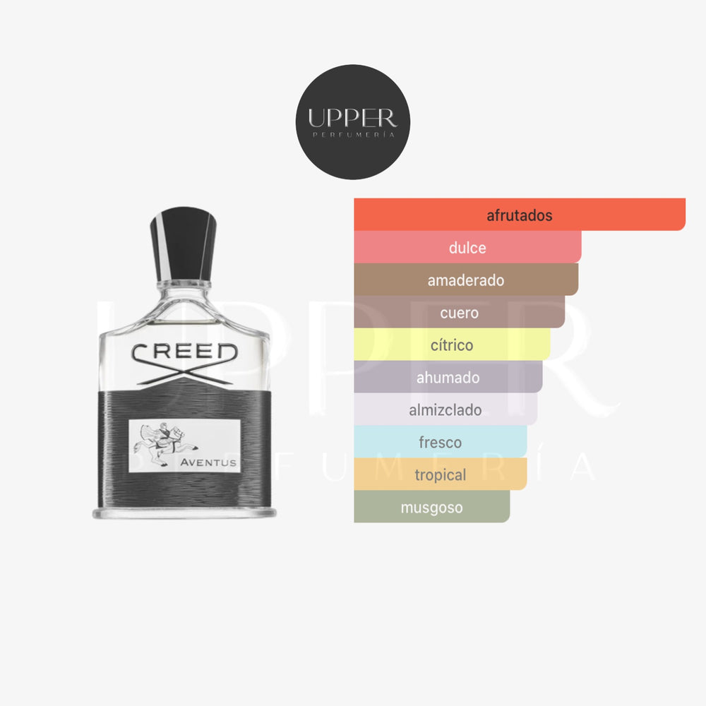 Notas olfativas de Creed Aventus Eau de Parfum con piña, bergamota, grosella negra, abedul y almizcle