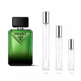 Decant de Prada Paradigme Eau de Parfum original para hombre, disponible en presentaciones de 5 ml, 10 ml y 15 ml.