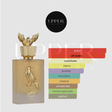 Notas olfativas de Lattafa Pride Shaheen Gold EDP con piña, toronja, higo, lavanda, vainilla, haba tonka y pachulí