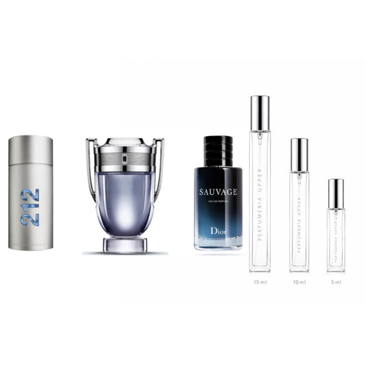 Set Imprescindibles Hombre con decants de perfumes originales de 5 ml, 10 ml y 15 ml