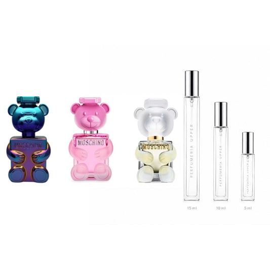 Set Moschino Toy 2 Mujer con decants de perfumes originales de 5 ml, 10 ml y 15 ml